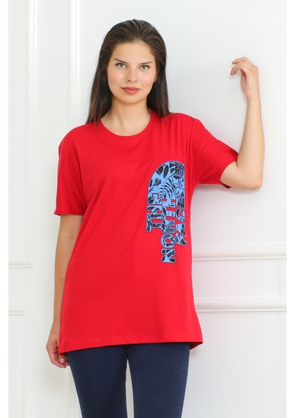 The Nort Baskılı Tişört 1075 - Kırmızı indirimleri