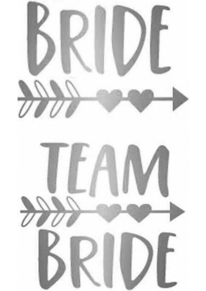 Dövme Team Brıde Oklu Kalpli Varaklı Gümüş Pk:12 fiyatları