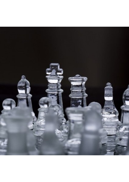 Glass Chess Cam Satranç Takımı (35 cm x 35 Cm) Alithestereo