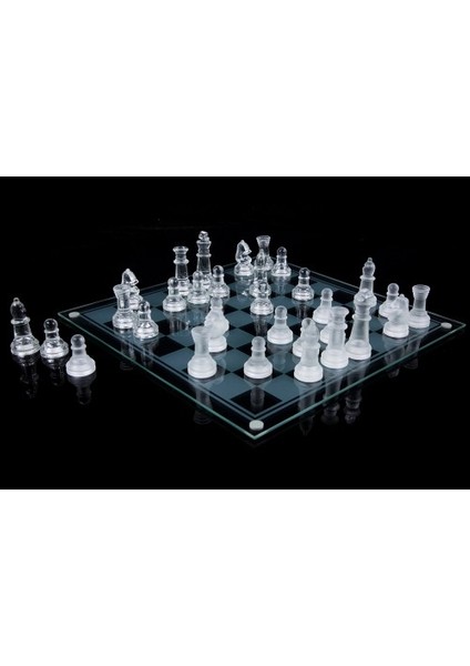 Glass Chess Cam Satranç Takımı (35 cm x 35 Cm) Alithestereo