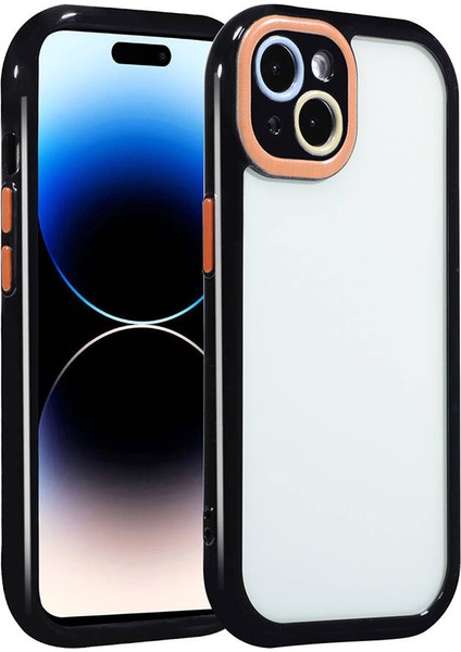 iPhone 13 Uyumlu Colorful Serisi Kamera Korumalı Yarı Esnek Plastik Tpu Kılıf