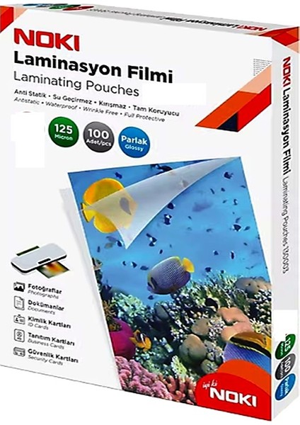 Laminasyon Filmi Kaplama 125 Mic 78 x 102 mm 100'lü