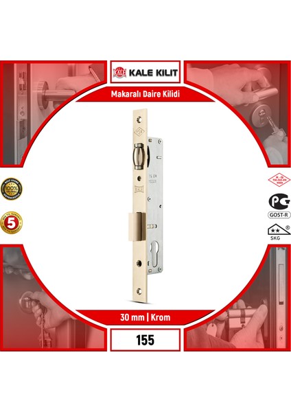Makaralı Daire Kilidi 155 30 mm Krom 15530000001