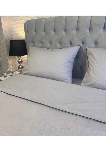 Lacivert Gri Puantıyelı Nevresım Takımı