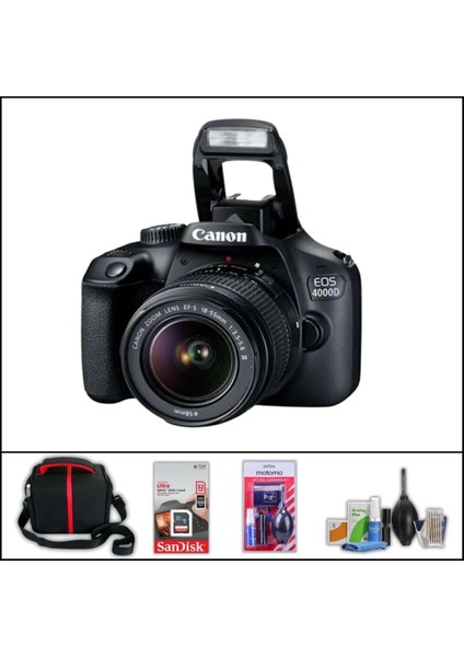 Eos 4000 D + 18-55 mm Lens Dslr Fotoğraf Makinesi (Çanta + 32 GB Sd Kart  +  Temizlik Kiti)