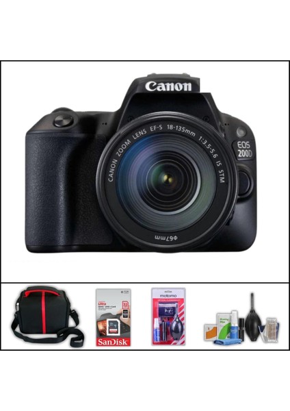 Eos 200 D + 18-135 mm Stm Kit Lens Fotoğraf Makinesi (Çanta + 32 GB Sd Kart + Temizlik Kiti Hediyeli)