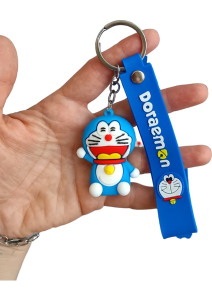 Doraemon Sevimli Kedi Figürü Anahtarlık Aksesuar Çanta Süsü Silikon 3D Aksiyon Figürü 1 Adet