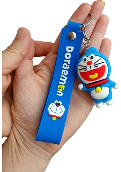 Doraemon Sevimli Kedi Figürü Anahtarlık Aksesuar Çanta Süsü Silikon 3D Aksiyon Figürü 1 Adet