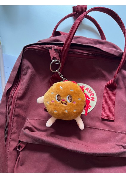 Sevimli Hamburger Peluş Anahtarlık Çanta ve Cüzdan Aksesuarı Bff Hediyelik