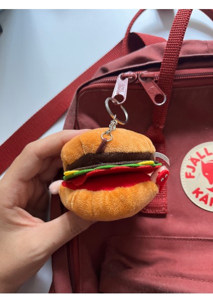 Sevimli Hamburger Peluş Anahtarlık Çanta ve Cüzdan Aksesuarı Bff Hediyelik