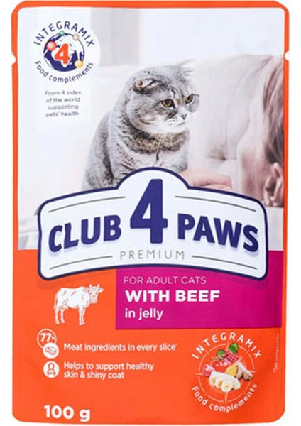 CLUB4PAWS Jöleli Danalı Premium Pouch Kedi Maması 100 gr 13