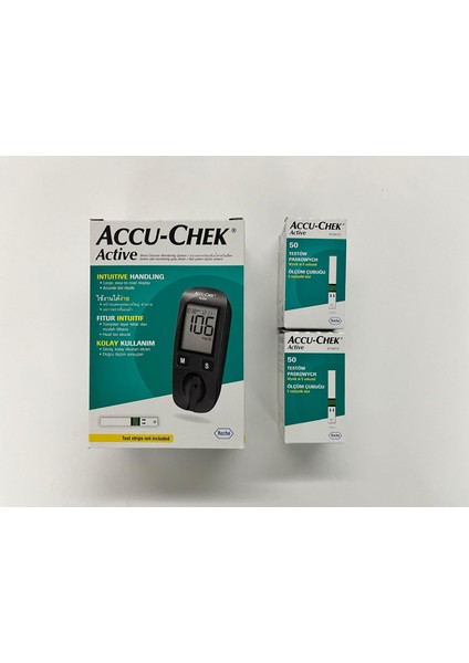 Accu Chek Active Cihaz + 100 Adet Activ Strip