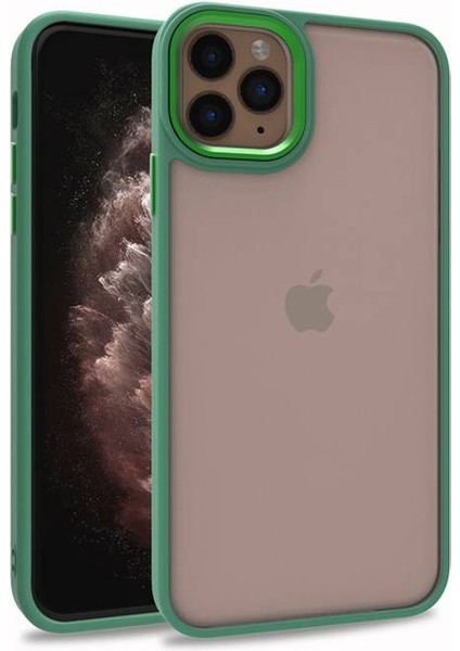 Apple iPhone 11 Pro Max Uyumlu Inci Kılıf Kenarı Silikon Arkası Sert P.c Zore Flora Kapak