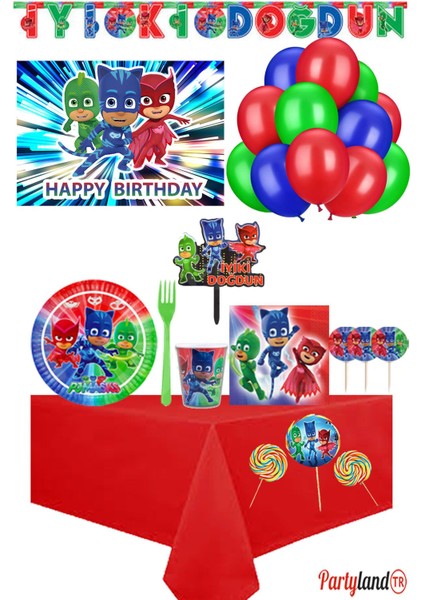 16 Kişilik Lisanlı Sosyete Şekerli Doğum Günü Parti Seti