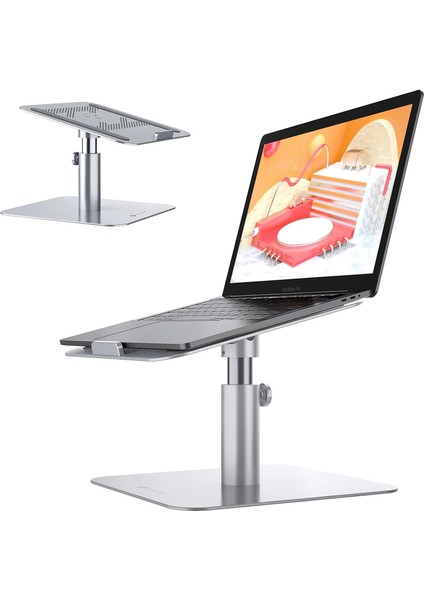 Mg Store Dizüstü Bilgisayar Standı 360° Dönebilir, Eğilebilir, Yüksekliği Ayarlanabilir Ayak, Ergonomik Havalandırmalı Ayarlanabilir Dizüstü Bilgisayar Yükselticisi, Taşınabilir Hafif Tutucu, MacBook