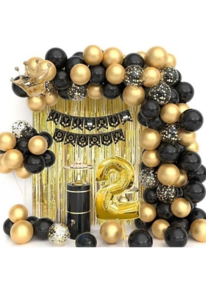 Kral Taçlı Yaş Balonlu Balon Zincirli Doğum Günü Seti Iyi Ki Doğdun-2-En Yeni Haliyle