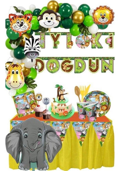 Safari Doğum Günü Seti Parti Malzemesi 16 Kişilik