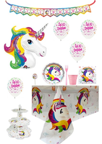 16 Kişilik Lisanslı Doğum Günü Parti Seti