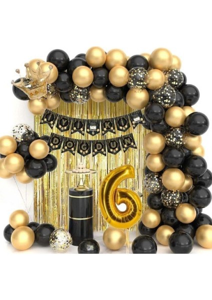 Kral Taçlı Yaş Balonlu Balon Zincirli Doğum Günü Seti Iyi Ki Doğdun-2-En Yeni Haliyle