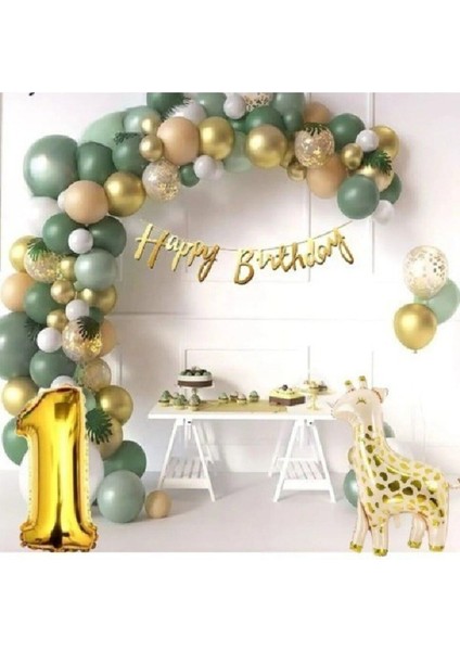 Lüks Zürafa Lı Yaş Doğum Günü Süsü Doğum Günü Parti Balon Seti fiyatları