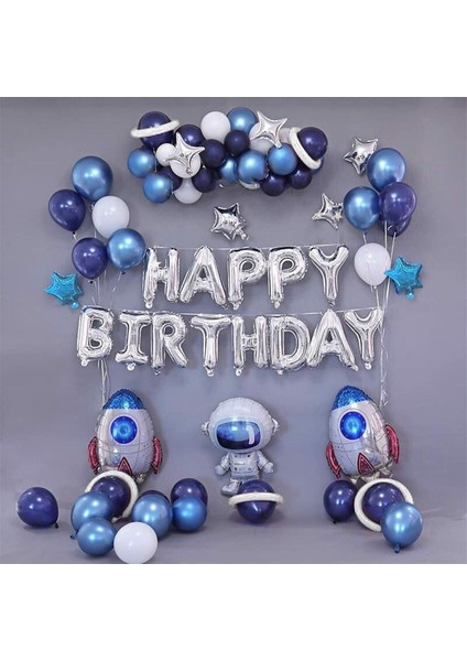 Uzay Astranot Temalı Happy Birthday Folyo Set Doğum Günü Süsü fiyatları