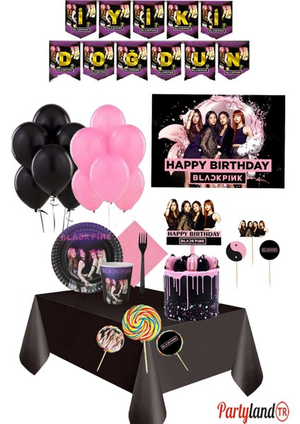 Blackpink Sosyete Şekerli 16 Kişilik Doğum Günü Parti Seti
