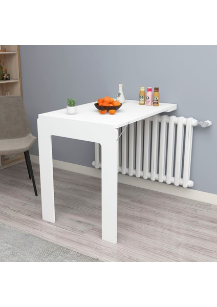 Petek Üstü Oval Köşeli 60X90 cm Mdf Oval Köşeli Çerçeveli Masa Duvara Monte Kırma Katlanır Masa