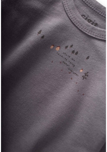 Baskılı Mevsimlik T-Shirt 0-4 Yaş Gri modelleri
