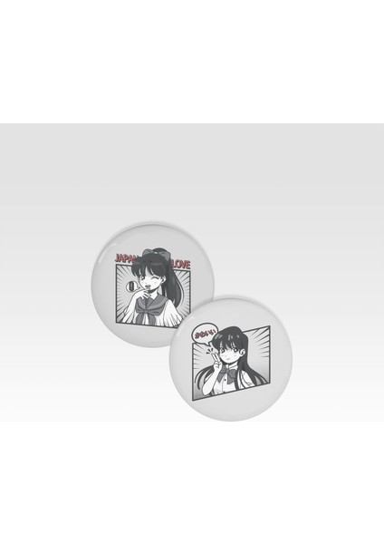 Japan Love Iğneli Rozet 2'li Set (44 Mm)