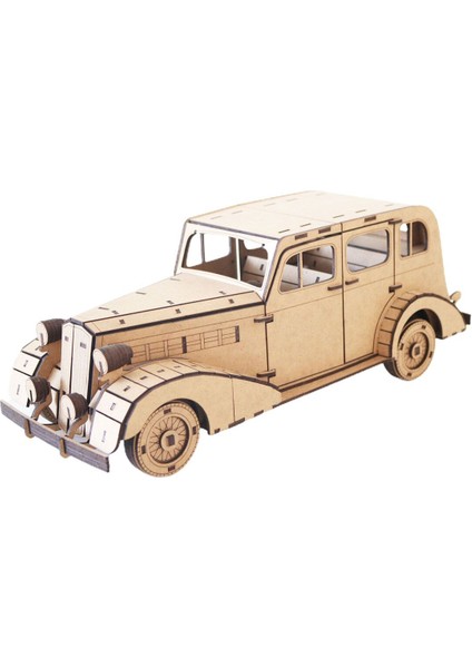 Nostaljik Araba Serisi, Cadillah Fleetwood 1935 Model, 3D Ahşap Puzzle Maketi