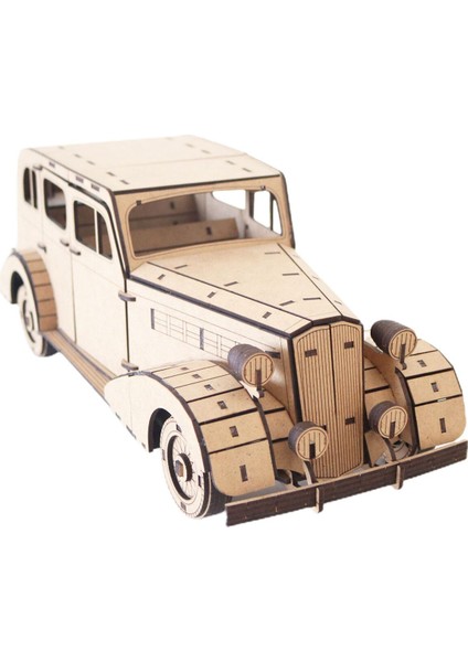 Nostaljik Araba Serisi, Cadillah Fleetwood 1935 Model, 3D Ahşap Puzzle Maketi