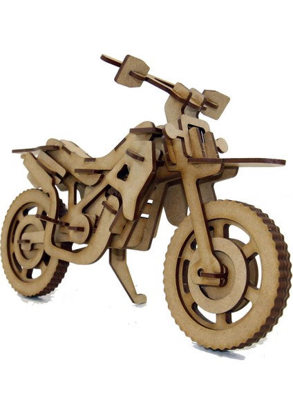 Motocross Motosiklet 3D Ahşap Puzzle Maketi