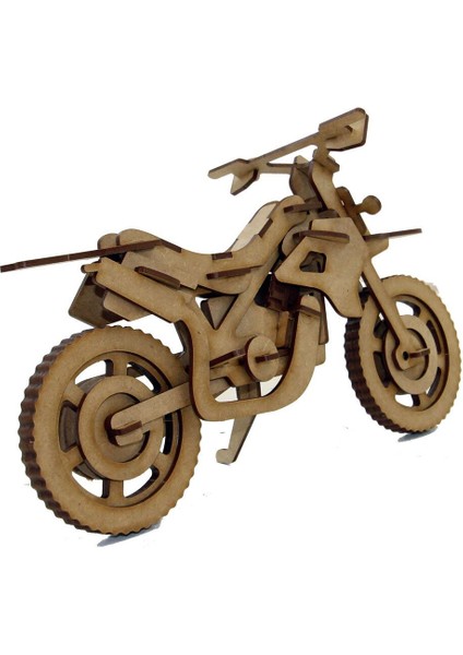 Motocross Motosiklet 3D Ahşap Puzzle Maketi