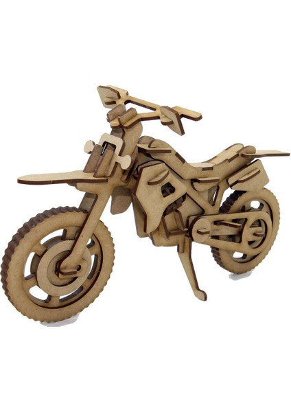 Motocross Motosiklet 3D Ahşap Puzzle Maketi