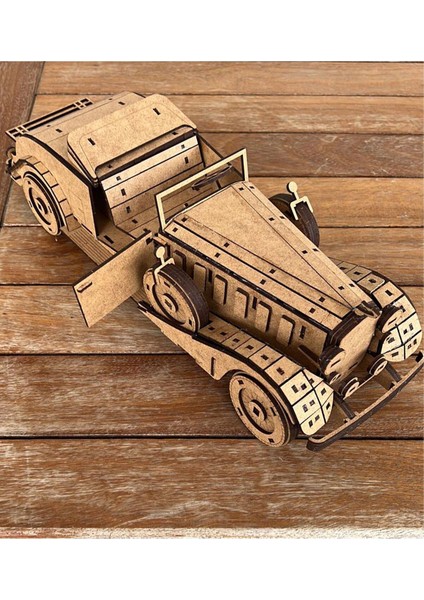 Nostaljik Araba Serisi, Cadillah Rollston 1930 Model, 3D Ahşap Puzzle Maketi
