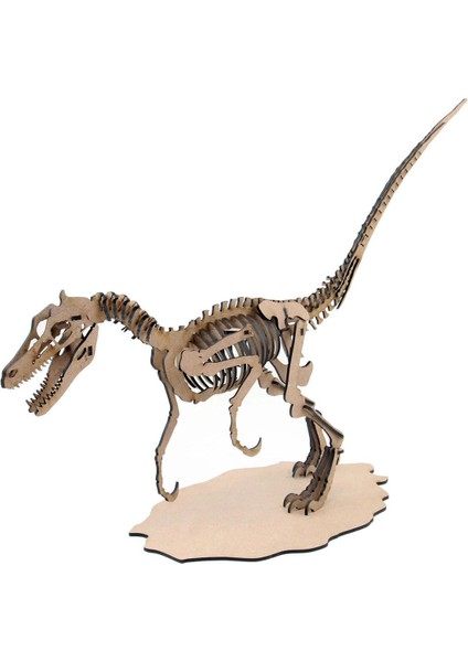 Dinozor Serisi, Velociraptor , 3D Ahşap Puzzle Maketi