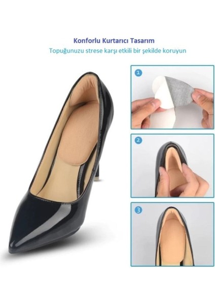 1 Çift Ten Ortopedik Tabanlık Yüksek Topuklu Ayakkabı Topuk Vurma Önleyici Koruyucu Yastığı Ped