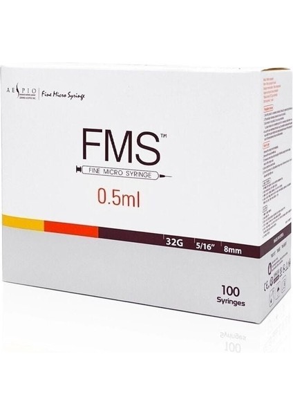 Micro Fine Insülin Enjektörü 0.5 ml Enjektör Şırınga (32G x 8mm) - 100 Adet