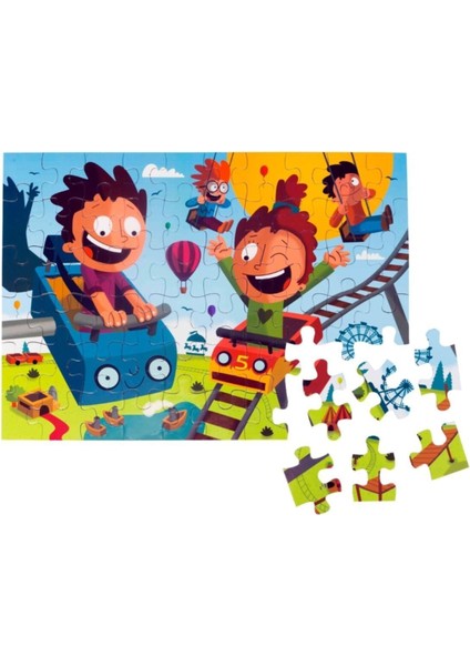 Çocuklar Için Puzzle 60 Parça Lunapark