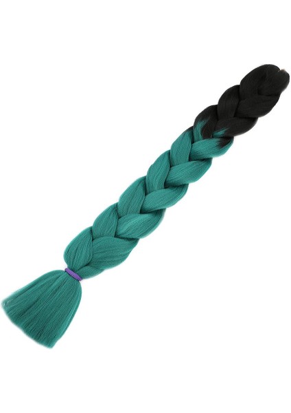 Afro Örgülük Sentetik Renk Geçişli Saç 100 Gr. / Siyah / Yeşil /