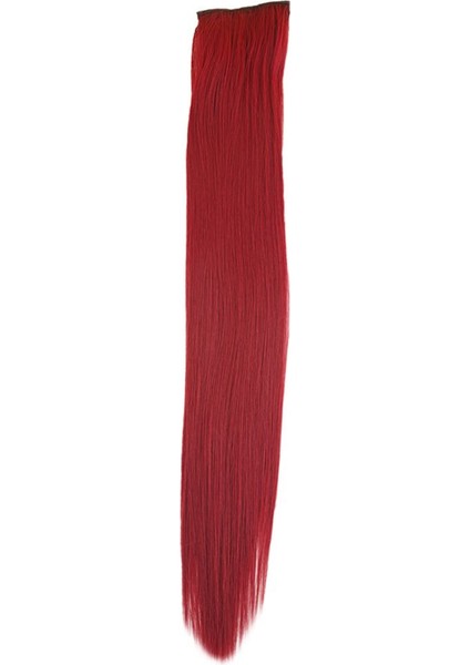 Kanekalon Fiber Sentetik Düz 8 Parça Saç Çıt Çıt / Kızıl /