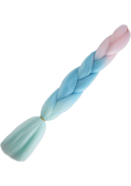 Afro Örgülük Renk Geçişli Sentetik Saç 100 Gr. / Yumuşak Pembe / Yumuşak Mavi / Yumuşak Yeşil /