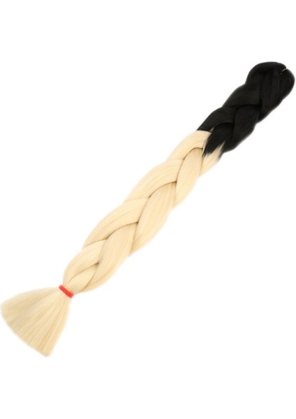 Afro Örgülük Sentetik Renk Geçişli Saç 100 Gr. / Siyah / Platin /