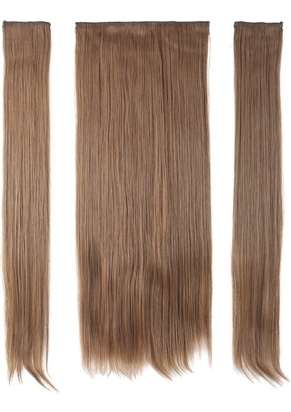 Kanekalon Fiber Sentetik Düz Yarım Ay + 2 Yan Saç Çıt Çıt / Kumral /