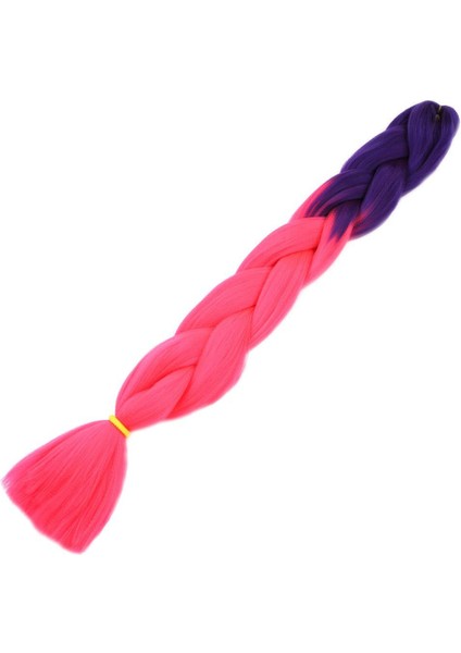 Afro Örgüsü ve Rasta Için Sentetik Renk Geçişli Saç / Mor / Neon Pembe /