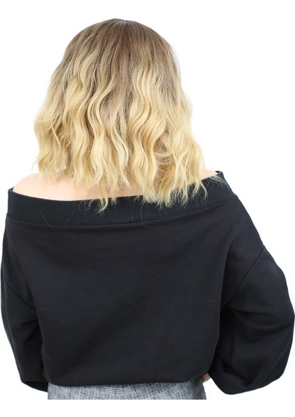 Kanekalon Fiber Sentetik Kısa Dalgalı Kahküllü Siz Peruk / Kumral / Sarı Ombreli / fırsatları