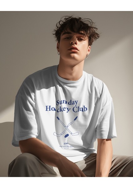 Sunday Hockey Club Tasarım Relaxed Fit Erkek Tişört modelleri