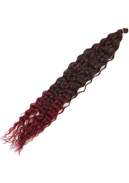 Rus Afro Dalgalı Saç / Siyah / Kızıl Ombreli /