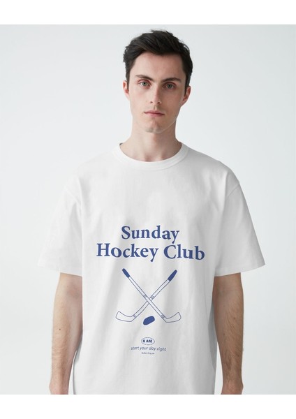 Sunday Hockey Club Tasarım Relaxed Fit Erkek Tişört