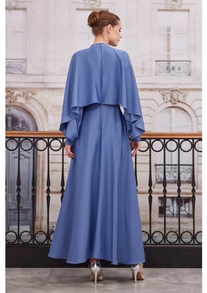 Pelerinli Elbise Kot Mavi fırsatları